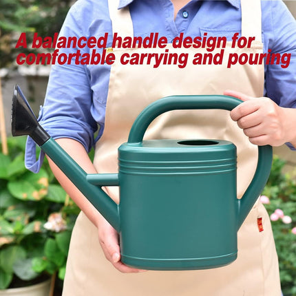 Watering Can 1 Gallon – Grey, Long Spout with Sprinkler Head for Garden & Indoor