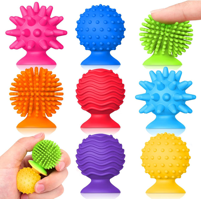 8-Pack Sensory Fidget Toys – Textured Suction Cups for Autism, ADHD, Classroom Supplies