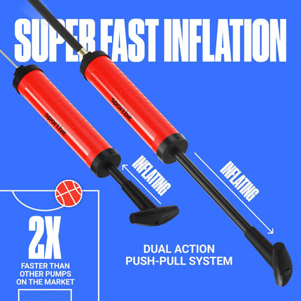 Sports Ball Pump, Hand Air Inflator for Basketball Soccer Volleyball Football