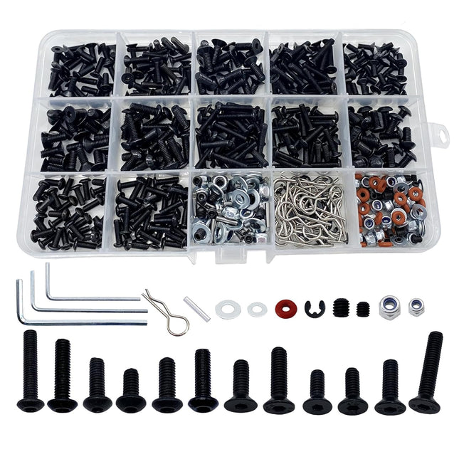 520 Piece RC Screw Assortment Set – Universal Hardware Kit for Crawler Cars