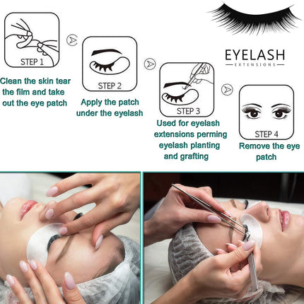 50 Pairs Under Eye Pads for Lash Extensions Aloe Vera Hydrogel Lint-Free Patches