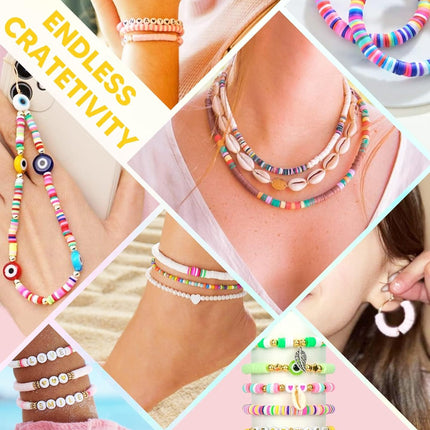 5000PCS Polymer Clay Beads & Charms – DIY Bracelet Kit for Beginners