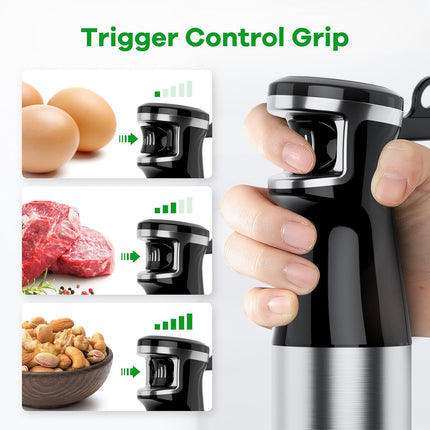 1100W Immersion Blender Handheld 5 in 1 Stick Blender Set with Chopper