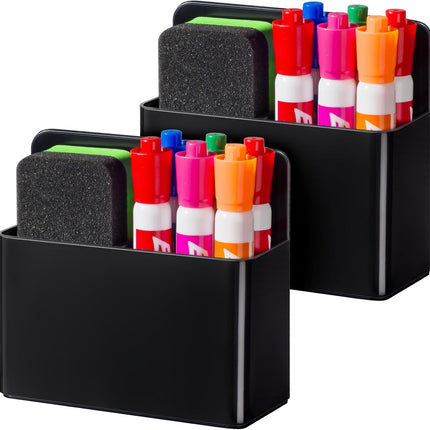 2Pack Magnetic Pen Holder, Refrigerator Marker Holder, Whiteboard Organizer