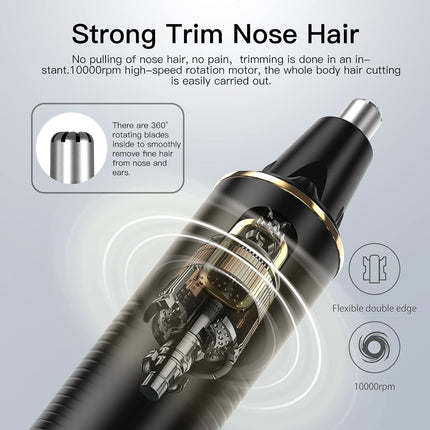 6-in-1 Manscape Body & Beard Trimmer for Men, Waterproof Rechargeable Grooming Kit, Type-C Dock