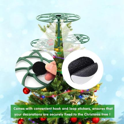 3-Tier Christmas Tree Topper Holder – Universal Green Stabilizer for Decorations
