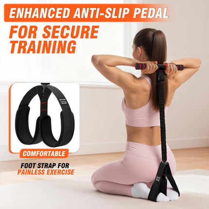 Pedal Resistance Bands with Handles for Full Body Home Workout and Strength Training