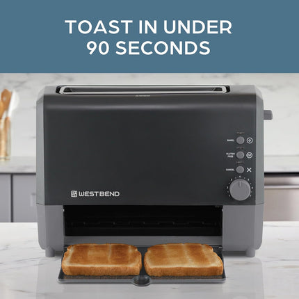 Wide Slot 2-Slice Bread Toaster with Removable Tray and Cool Touch Body