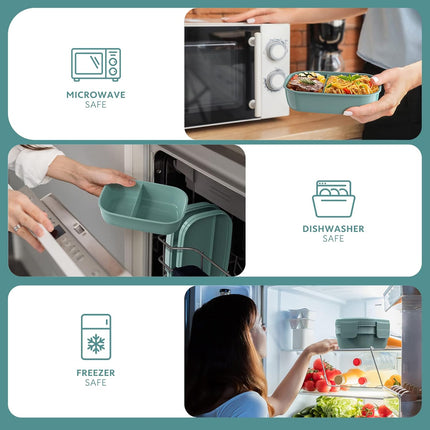 Modern Bento Lunch Box for Adults Leak Proof Stackable Food Container Set