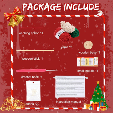 DIY Crochet Christmas Tree Kit – Handmade Ornaments Craft Set for Beginners
