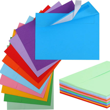 50 Pack Colored Envelopes, 5x7" A7 Invitation Envelopes for Weddings & Cards