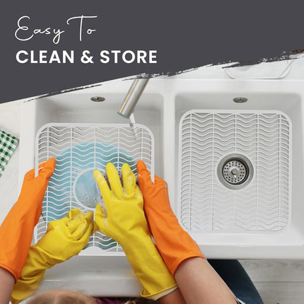 2-Pack Sink Protectors – 12"x11" Dish Rack, Scratch & Stain Guard