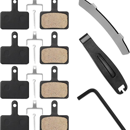 4 Pairs Bike Brake Pads with Tools, Compatible with Tektro Shimano MT200 M355 M446