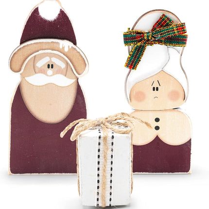 3PCS Wooden Santa Table Signs – Rustic Christmas Standing Centerpieces Decor