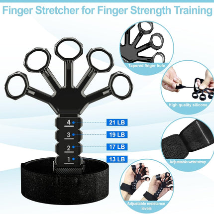 Grip Strength Trainer 5-Pack – Hand & Finger Exerciser with Carry Bag