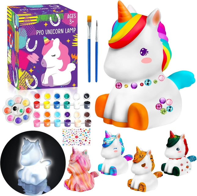 Paint Your Own Unicorn Lamp Kit – DIY Night Light for Kids & Teens