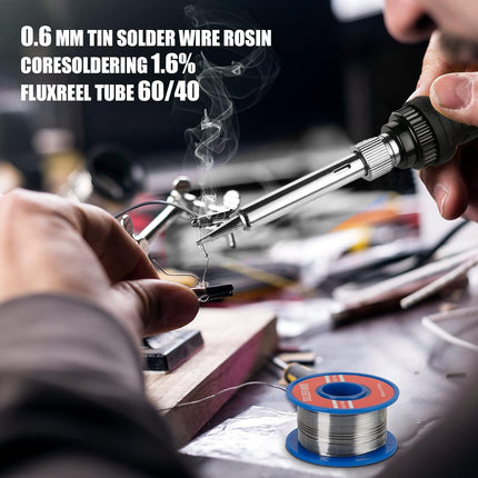 60W Soldering Iron Kit, 5 Interchangeable Tips, Adjustable Temp, Fast Heating
