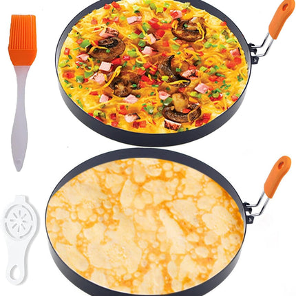 2-Pack 8" Stainless Steel Omelette Rings for Griddle, Nonstick Egg & Pancake Molds