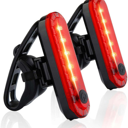 2-Pack Rechargeable Bike Tail Lights, Red Rear Bicycle Lights for Night Riding