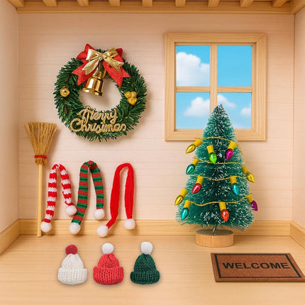 67pcs Mini Christmas Figurines – Santa, Snowman, Ducks & Xmas Trees DIY