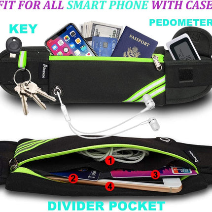 Reflective Running Waist Pack for Jogging, Workout & Outdoor Sports