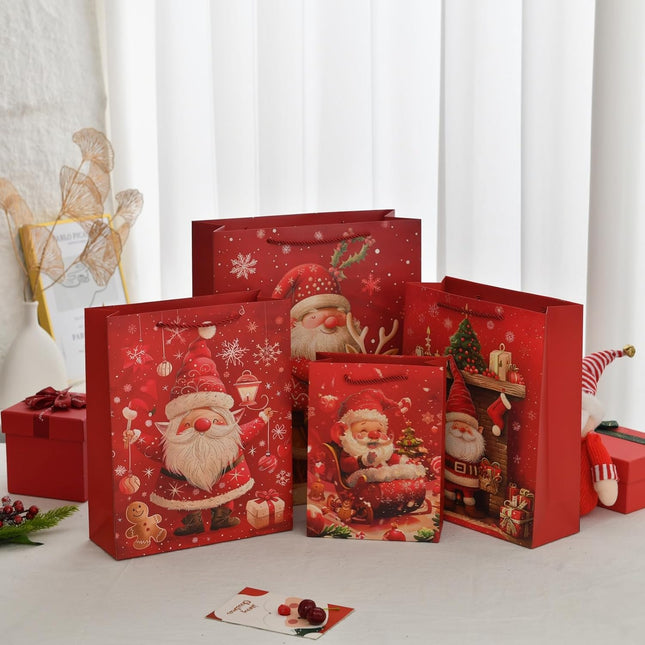 4PCS Large Christmas Gift Bags with Handles – 13" Reusable Holiday Bags