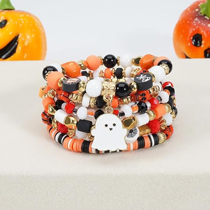 Mardi Gras Stackable Beaded Bracelets for Women, Carnival Party Jewelry Accessories