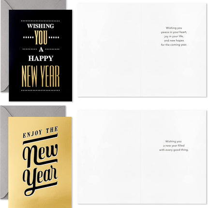 Happy New Year Cards Assortment 16 Cards & Envelopes 4 Designs