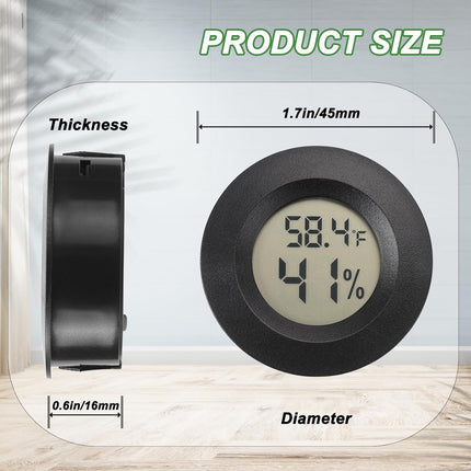 Mini Hygrometer Thermometer 2-Pack – Indoor/Outdoor, Fahrenheit & Celsius