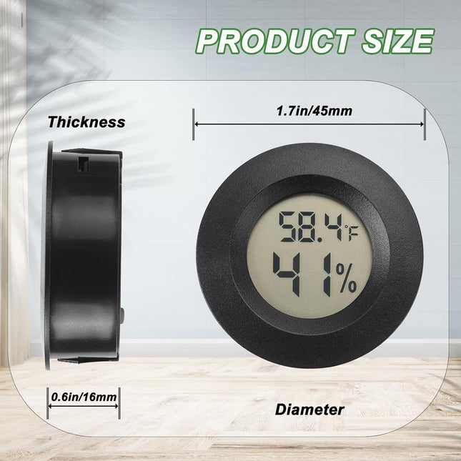 Mini Hygrometer Thermometer 2-Pack – Indoor/Outdoor, Fahrenheit & Celsius