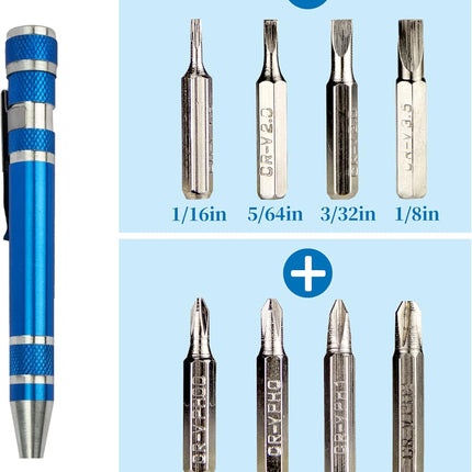 8 in 1 Mini Screwdriver Set – Magnetic, Compact Repair Tools for EDC & Home Use