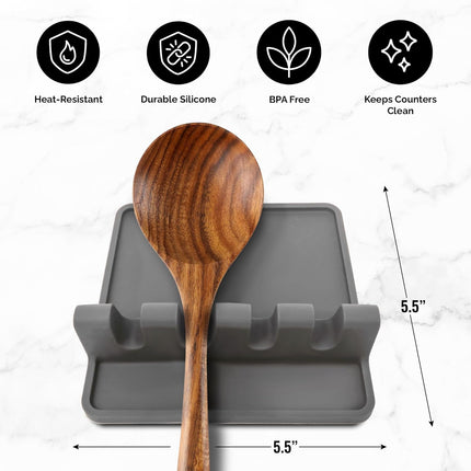 Silicone Spoon Rest for Stove Top – Heat-Resistant Utensil Holder, BPA-Free