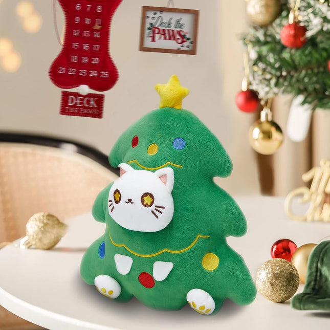 Christmas Cat Plush Toy – 12-Inch Soft Kawaii Kitten Stuffed Animal