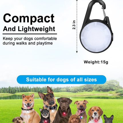 2-Pack Rechargeable LED Dog Collar Lights, 4 Modes for Night Walking (Black)