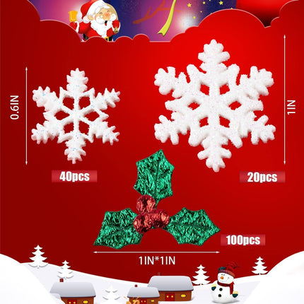 160PCS Mini Christmas Decorations DIY Crafts Includes Resin Charms and Miniature Holiday Decor
