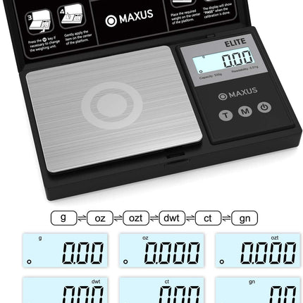 Pocket Digital Scale – LCD, Tare Function, 500g x 0.01g, Small Item Weighing