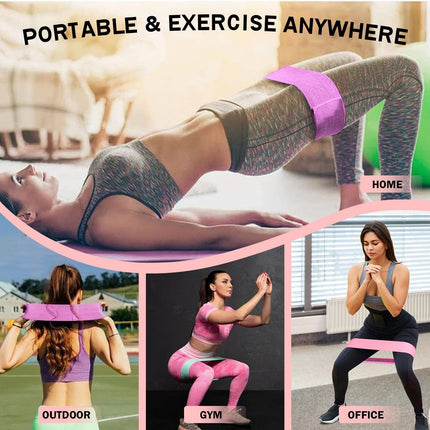 3-Level Non-Slip Fabric Resistance Bands for Legs Glutes Hip Workout Home Gym