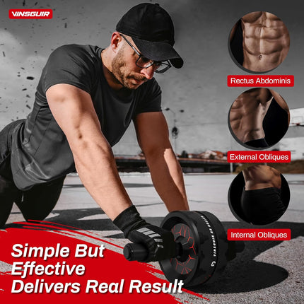 Ab Roller Wheel – Core & Abs Workout Equipment with Knee Pad for Home Gym