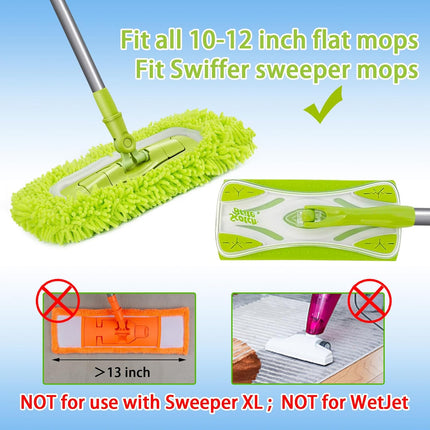 4PCS Reusable Microfiber Mop Pads, Wet Dry Sweeping Cloths for Swiffer