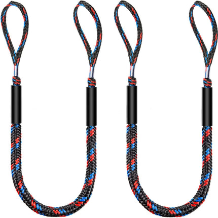 Dock Lines for Boats, Quick-Connect No-Knot Shock-Absorbing Mooring Ropes