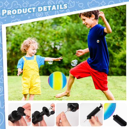 8.5" Inflatable Rubber Playground Ball with Pump – Kickball, Dodgeball, Four Square