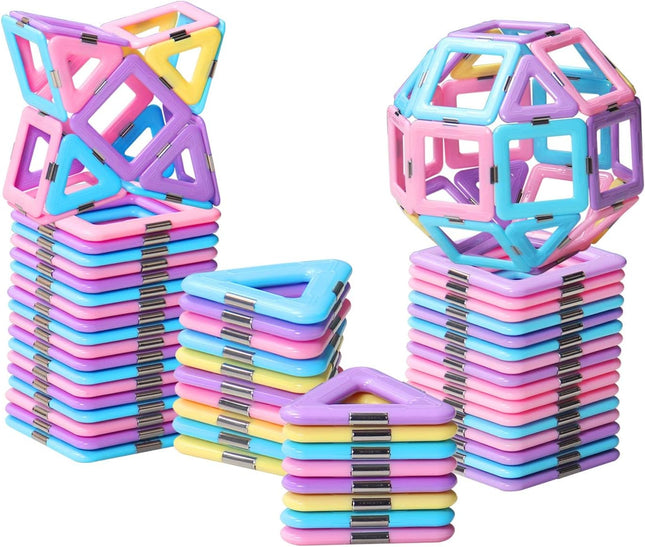 Magnetic Tiles Building Set for Kids 3+ – STEM Creative Castle Blocks Toy