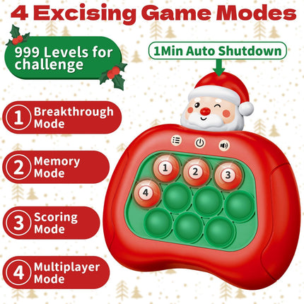 Santa Claus Light-Up Pop Fidget Game – Christmas Electric Bubble Toy for Fun Play