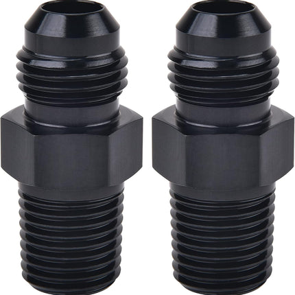 2PCS 6AN Male Flare to 1/4" NPT Aluminum Straight Pipe Fitting Adapters