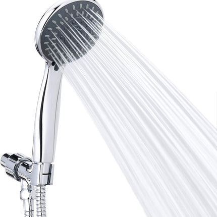 High Pressure 5-Setting Handheld Shower Head Stainless Hose Adjustable Mount