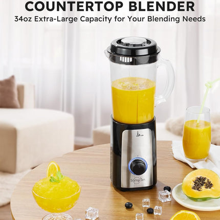 Electric Blender and Food Chopper Combo for Meat Vegetables Smoothies