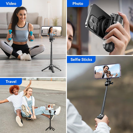 4-in-1 Magnetic Tripod & Selfie Stick – Remote Control for iPhone 17–12