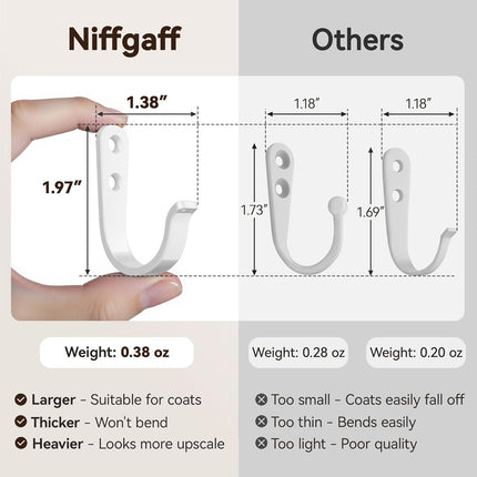10PCS White Wall Hooks – For Hanging Towels, Coats & Home Organization