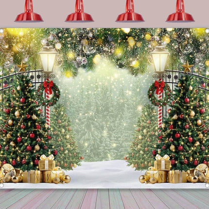 Christmas Tree Backdrop 7x5ft – Winter Glitter Bokeh Photography Background