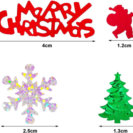 60g Christmas Confetti Mix – Glitter Snowflake, Star, Elk & Santa Table Décor